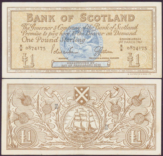 1967 Scotland 1 Pound (Bank of Scotland) L001728